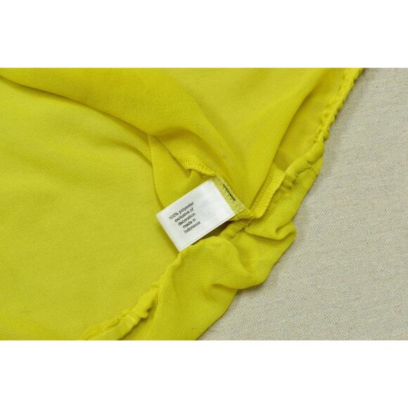 Lane Bryant Women's Plus Size 22/24 Yellow Chiffon Blouse Tunic Top Polyester - Picture 6 of 8